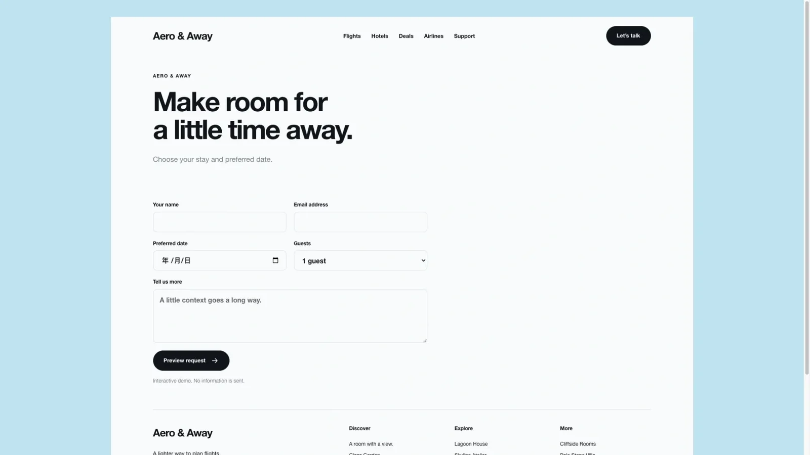 Airy Flight Booking Landing 结果预览 3