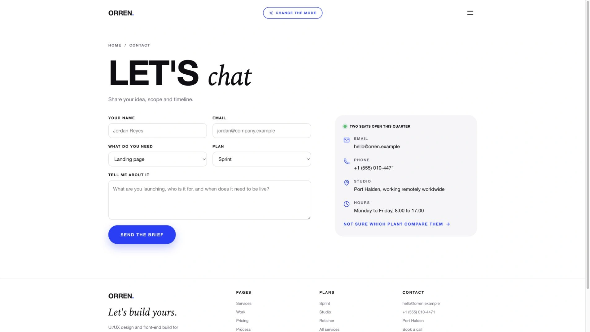 Cobalt Serif Freelancer Site result preview