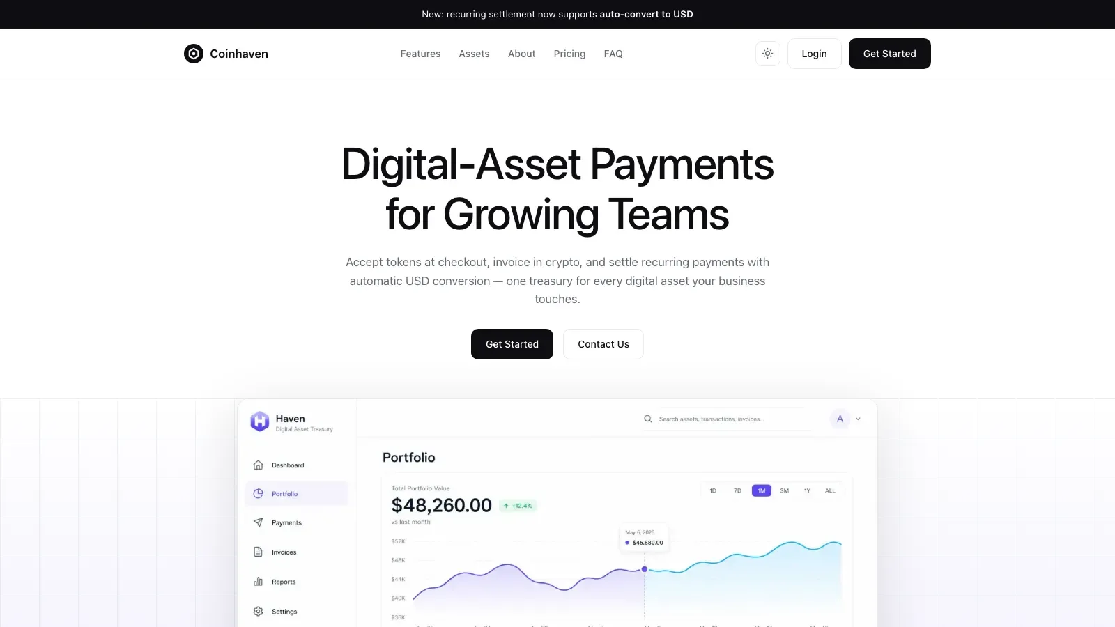 Coinhaven Crypto Landing result preview