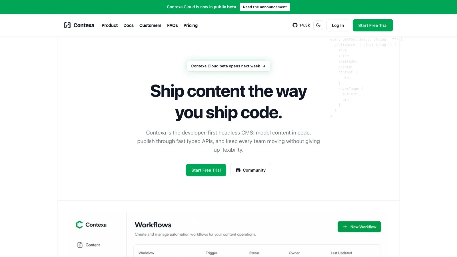 Contexa CMS Landing result preview