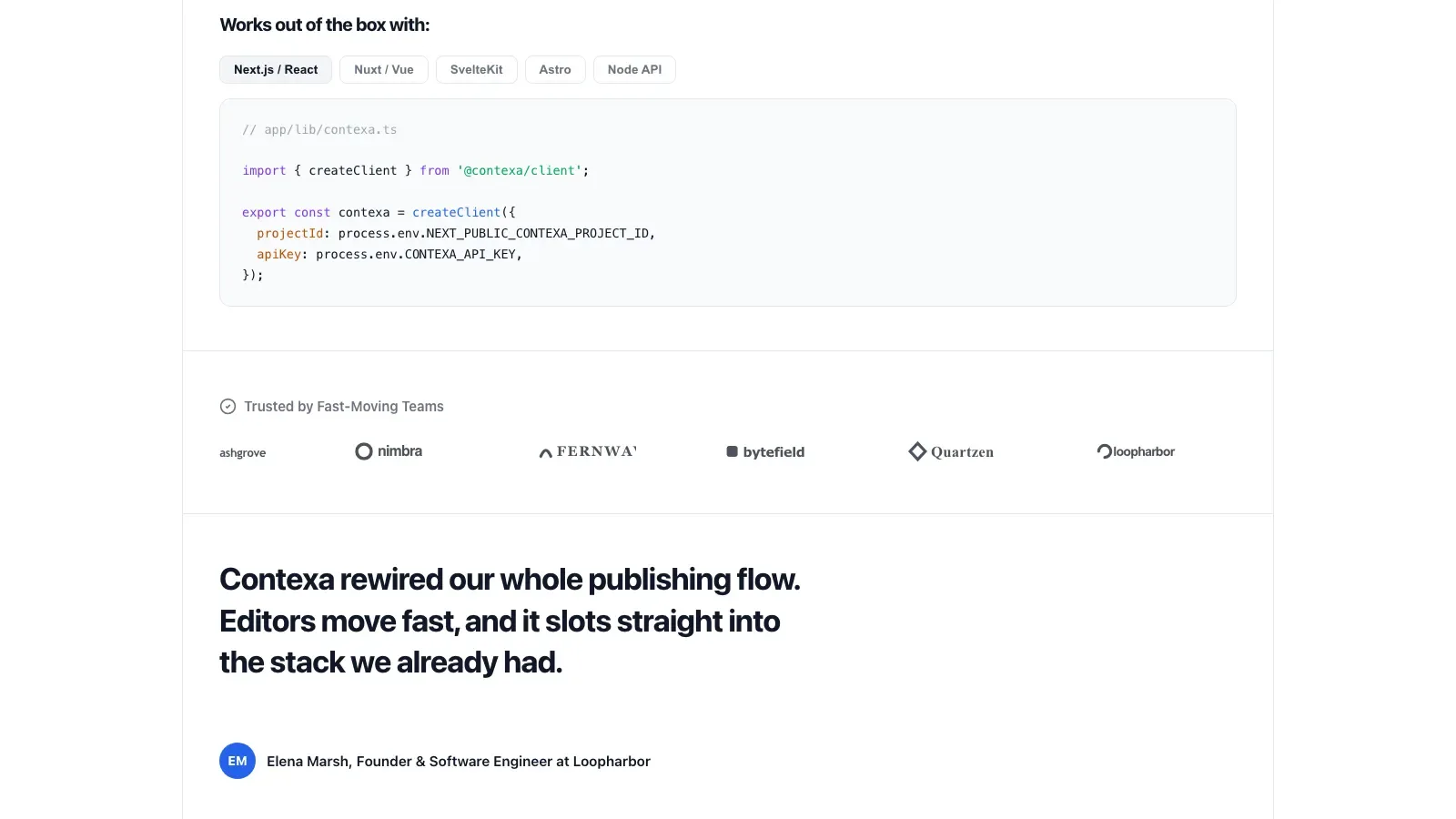 Contexa CMS Landing result preview 2