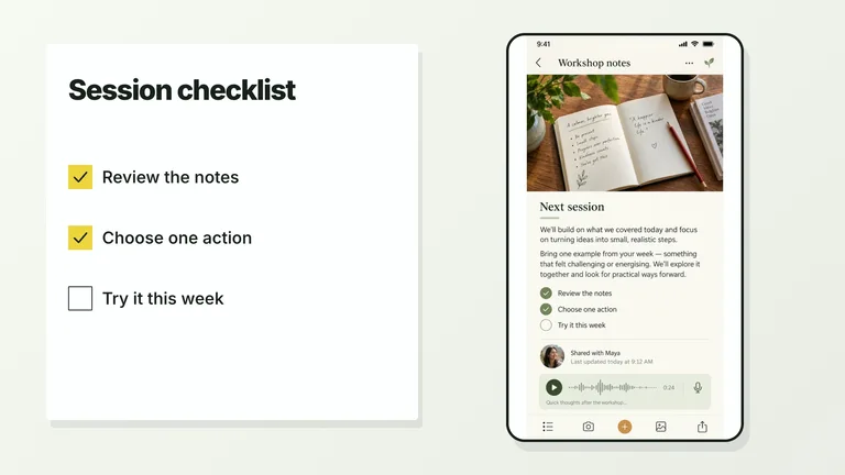 CreatorMotion · Synchronized Action Checklist result preview