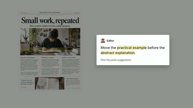 CreatorMotion · Comment Emphasis — Source example · Skillry