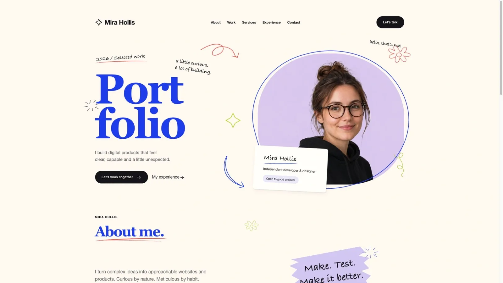 Doodle Developer Portfolio result preview