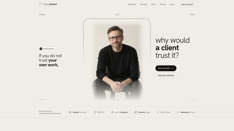 Editorial Personal Brand Landing result preview