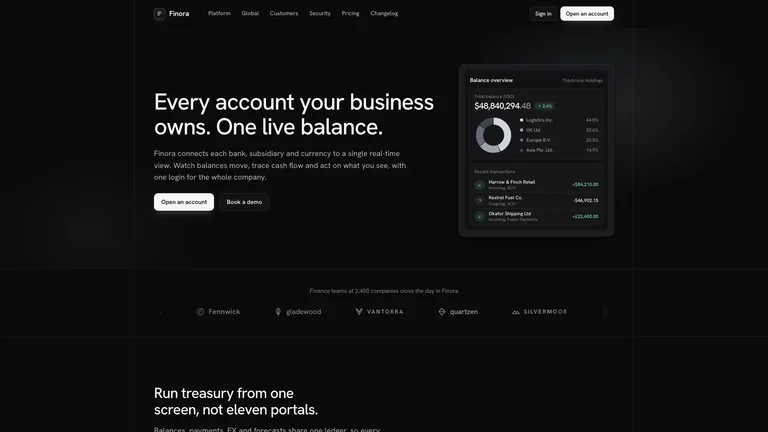 Finora Banking Landing result preview