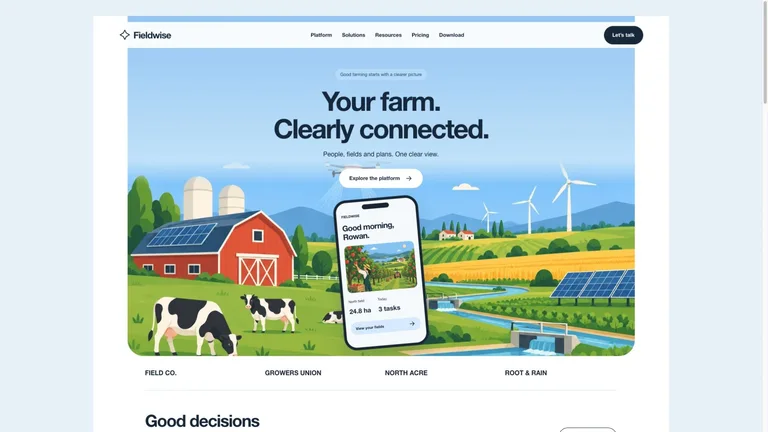 Illustrated Agritech App Landing result preview