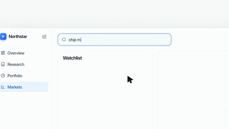 LaunchMotion · Menu to Markets result preview