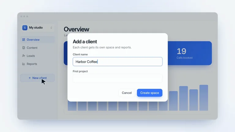 LaunchMotion · Client Workspace result preview