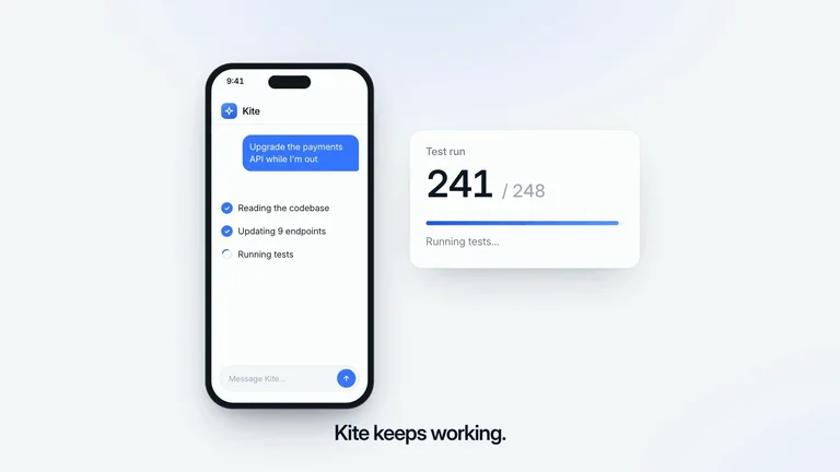 LaunchMotion · Agent Keeps Working result preview
