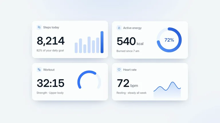LaunchMotion · Health Widgets result preview