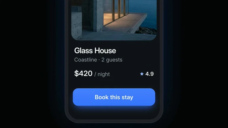 LaunchMotion · Page Swipe Booking result preview