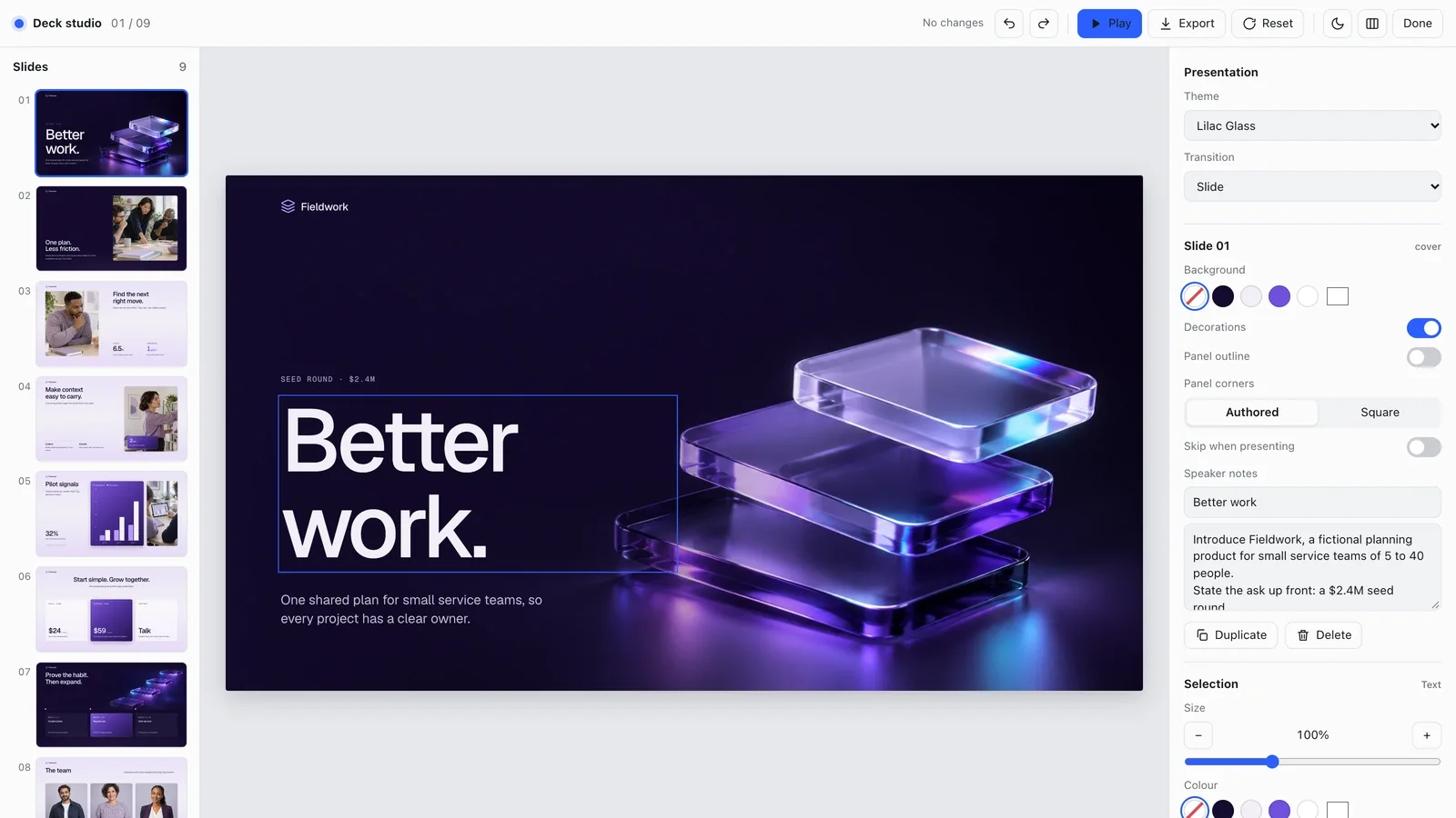 Lilac Glass Pitch Deck result preview 2