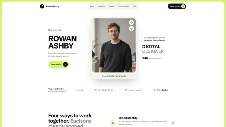 Lime-Frame Designer Portfolio result preview