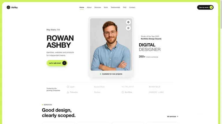 Lime-Frame Designer Portfolio result preview