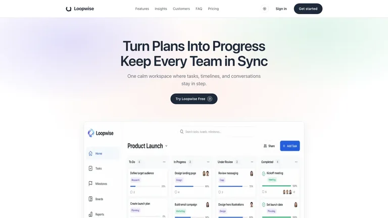 Loopwise SaaS Landing result preview
