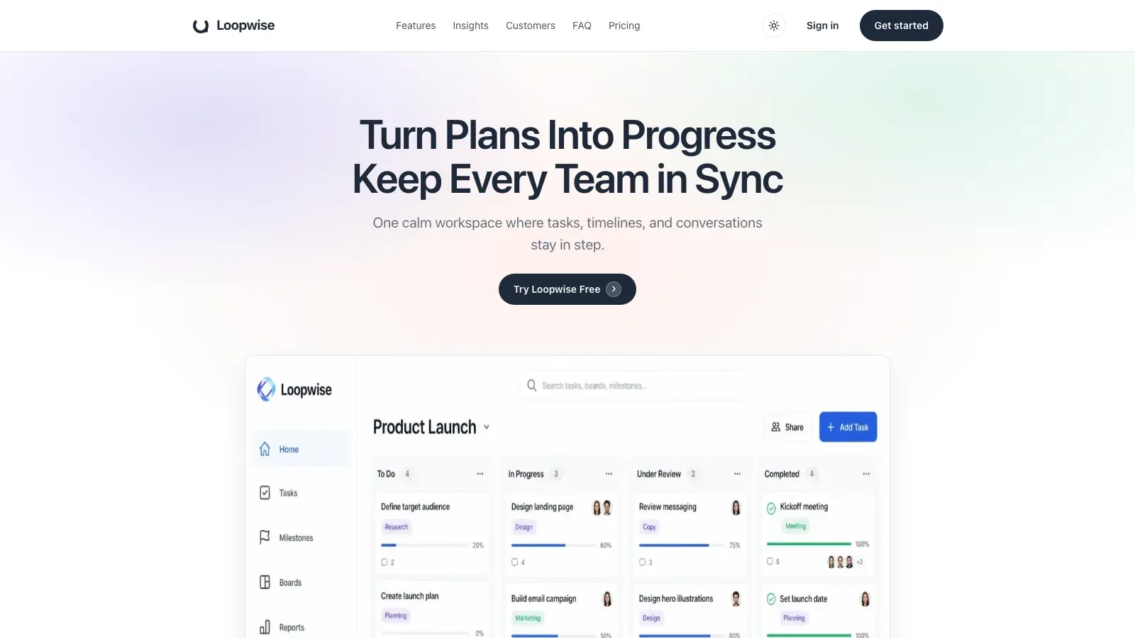 Loopwise SaaS Landing result preview