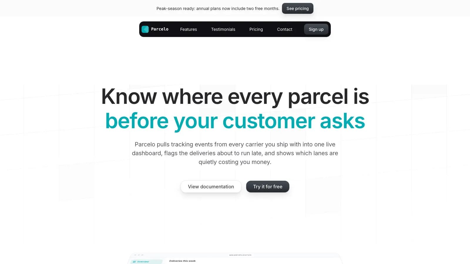 Meridian Marketing Landing result preview