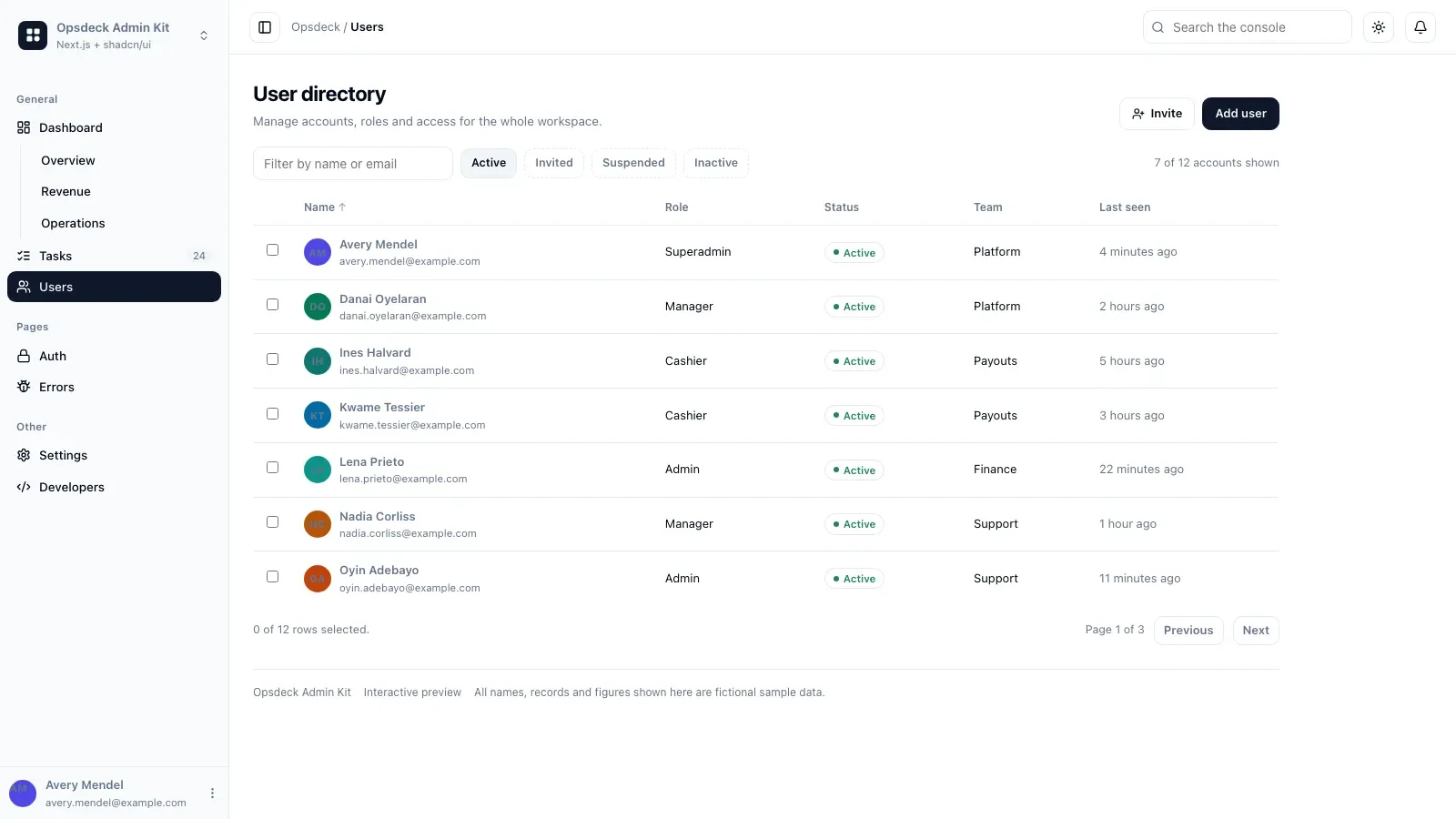 Opsdeck Admin Kit result preview 2