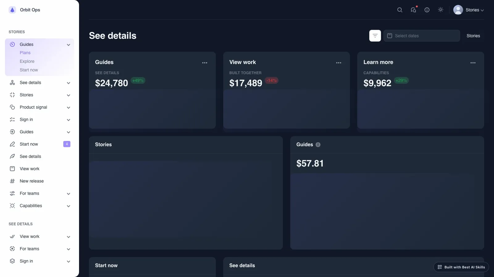Orbit Admin Dashboard result preview 2