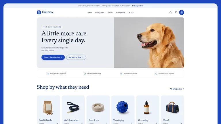 Royal Blue Pet Store — Source example · Skillry
