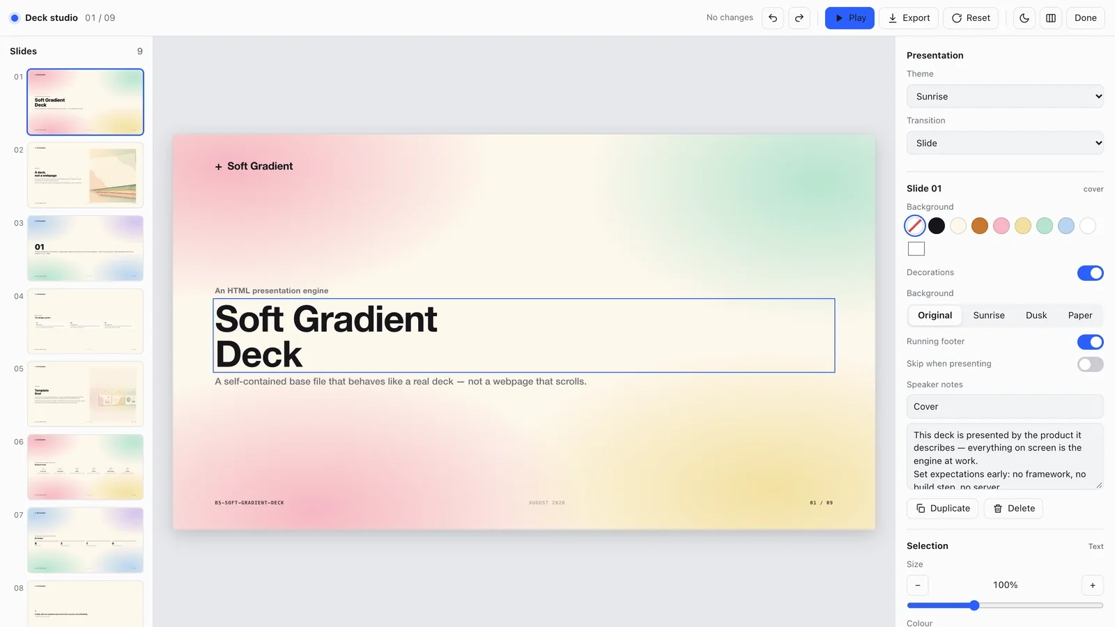 Soft Gradient Deck — source example 2