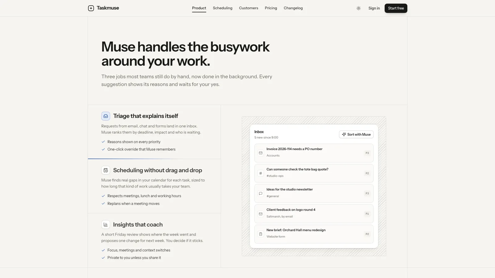 Taskmuse AI Landing result preview 2