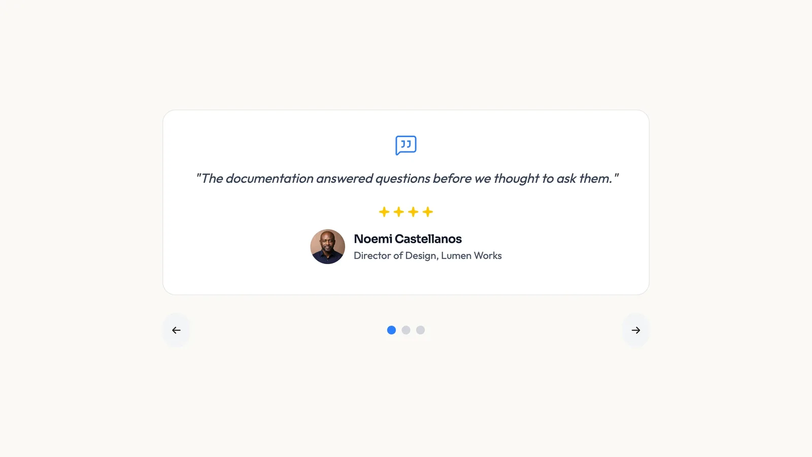 Minimal Testimonial Carousel result preview