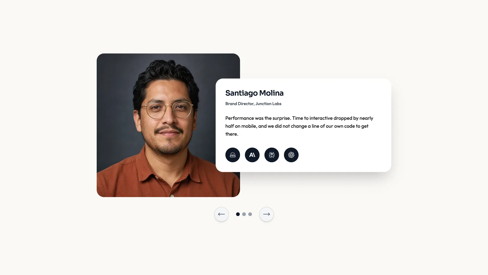 Profile Card Testimonial Reel result preview
