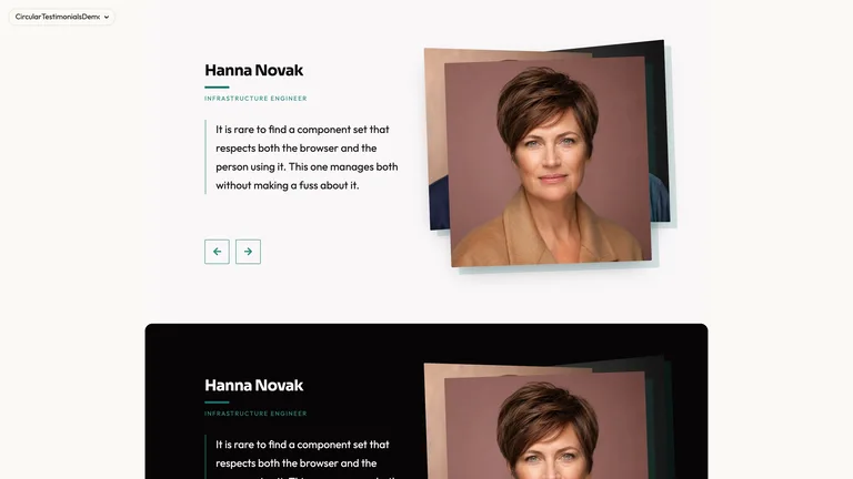 Tilted Photo Testimonials result preview