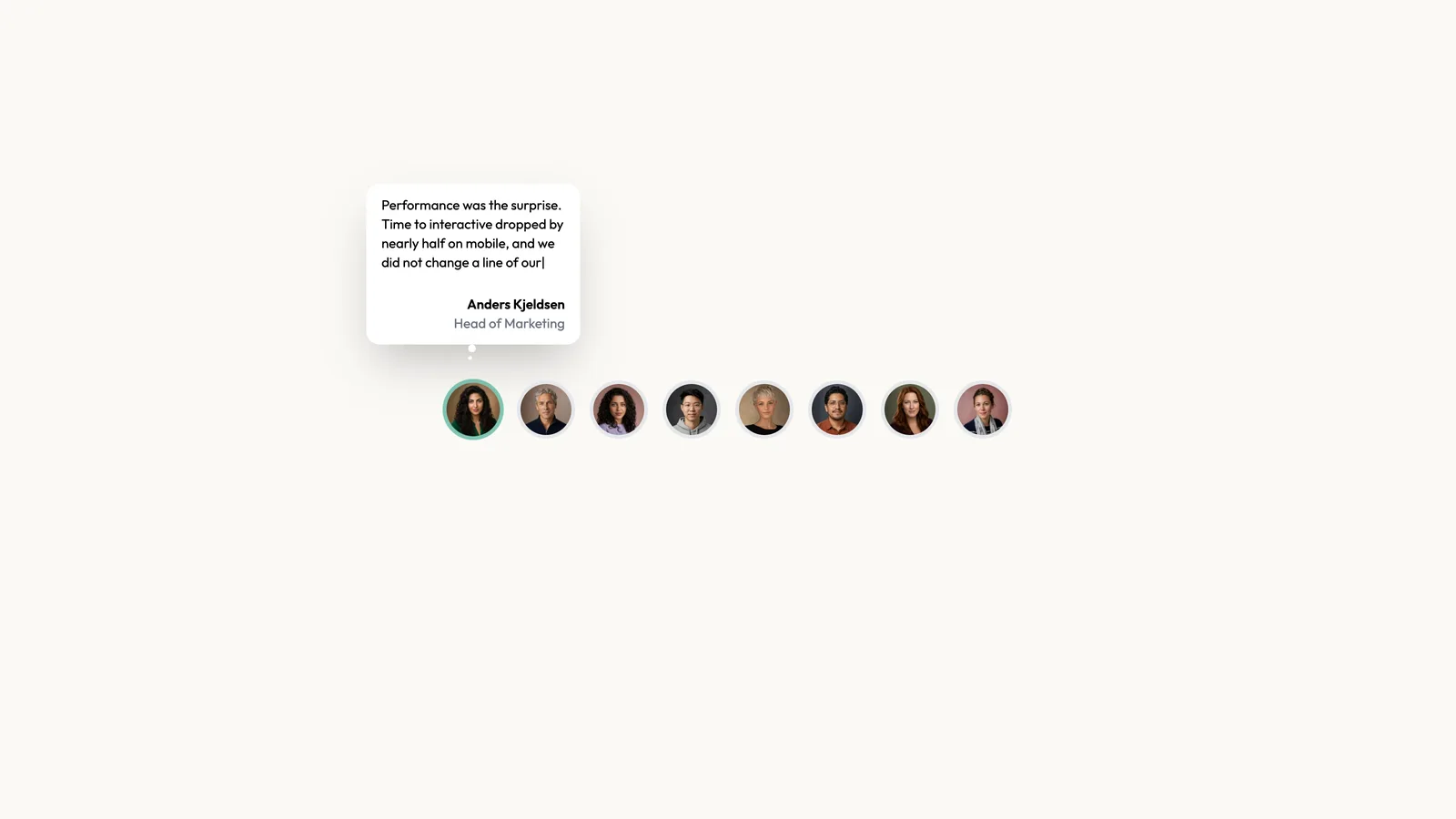 Typed Testimonial Row result preview