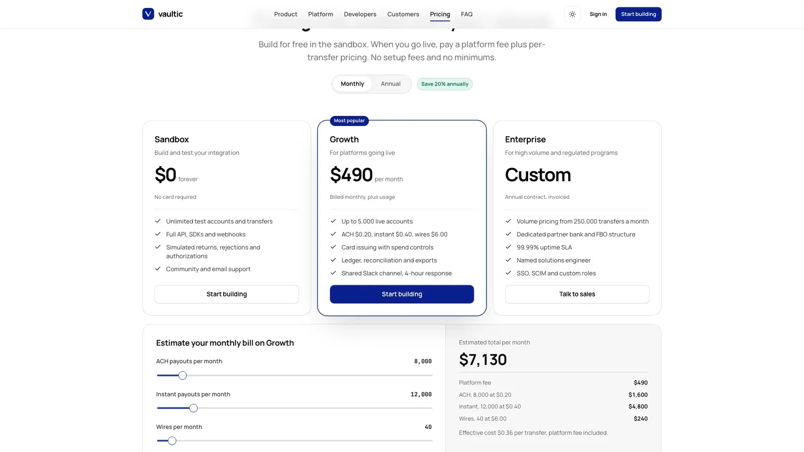 Vaultic Fintech Landing result preview 2