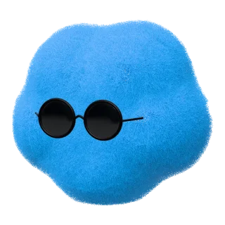 Cyan cloud dot in sunglasses