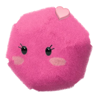 Pink hexagon dot with a heart clip