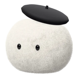 White round dot in a beret