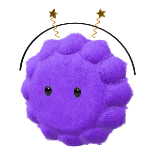 Violet scalloped dot with a moon
