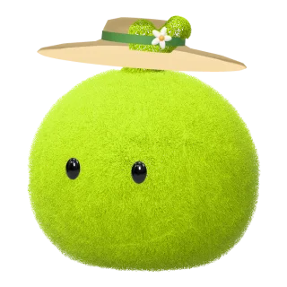 Lime sprout dot in a gardener hat