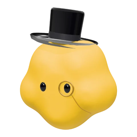 Cloud gentleman dot avatar in soft clay