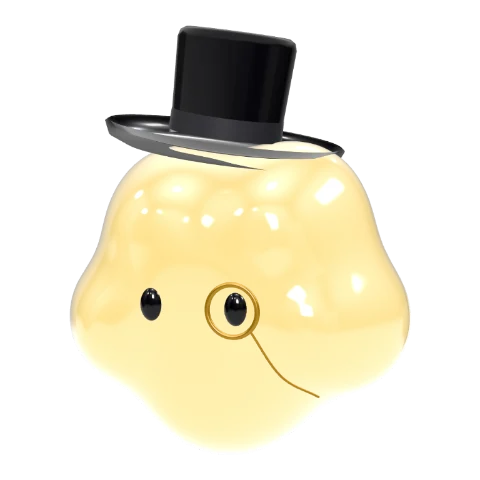 Cloud gentleman dot avatar in glass
