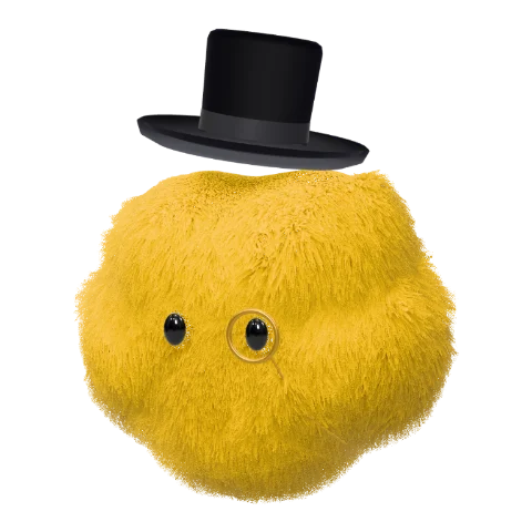 Cloud gentleman dot avatar in long plush