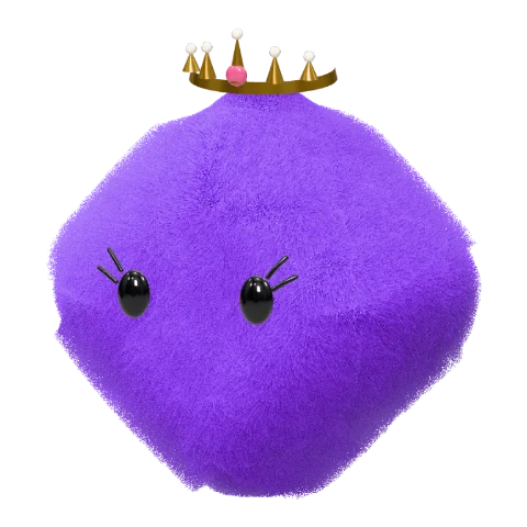 Violet diamond dot avatar with a princess tiara