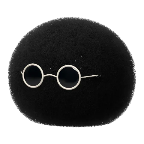 Black round dot avatar with round sunglasses